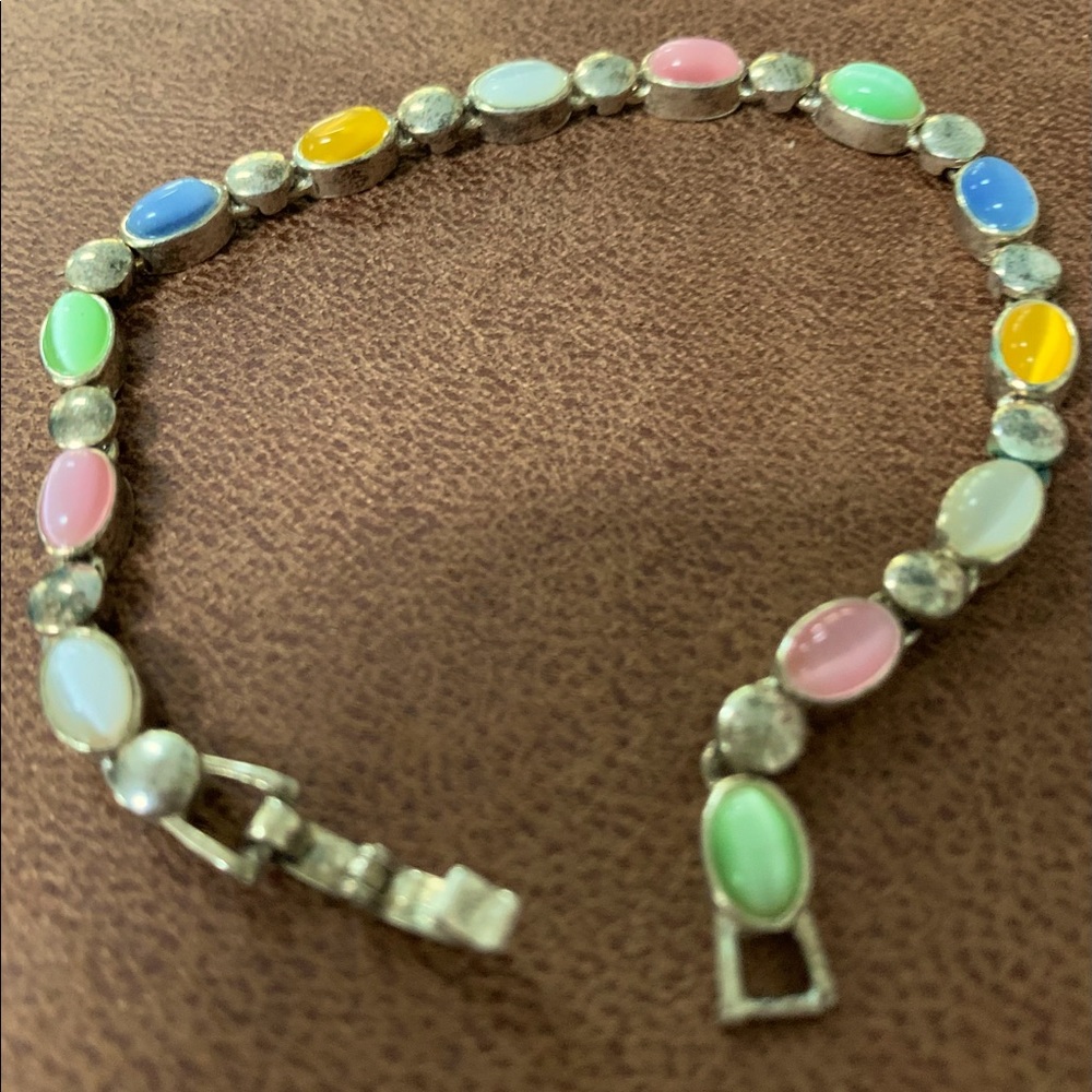 Multicolored silver bracelet.